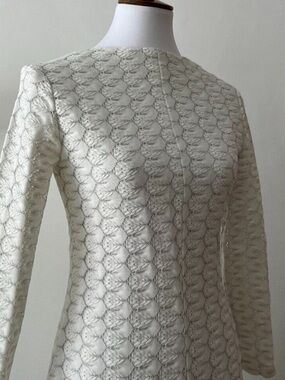 Vintage Formal Dress Small Off White Prom Long Boho Dress Wedding Gown 60s 70s